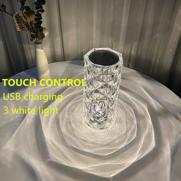 

night lights ins 3d crystal table lamp projector light remote control romantic diamond atmosphere usb charging christmas gift