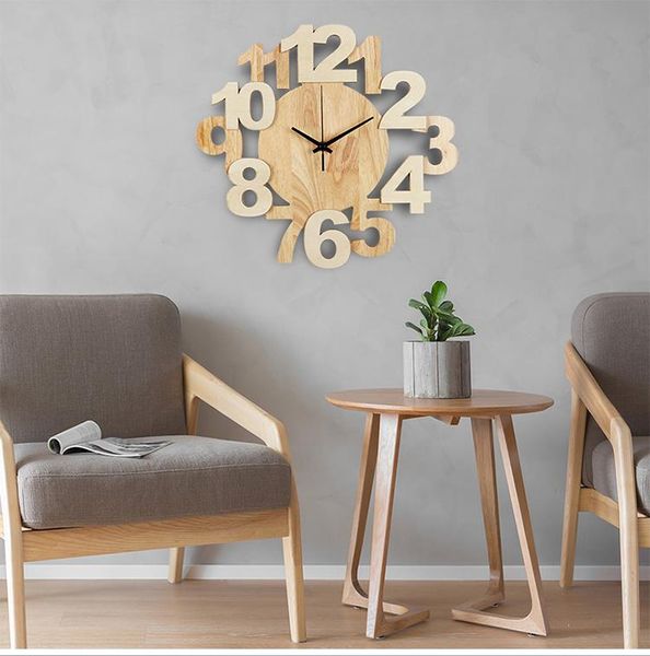 

silent wooden wall clock creative modern design nordic minimalist large office zegar na sciane home decor de50zb clocks