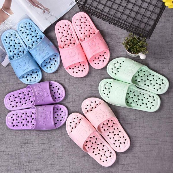 

slippers ruideng women indoor slides for bathroom massage non-slip leaking flat with home fashion shoes solid pink blue green, Black