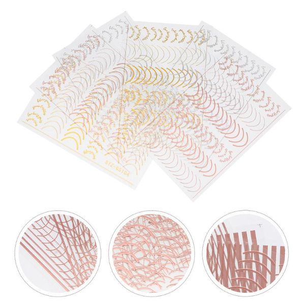 

nail gel 6 sheets diy art decals line tip girl manicure stickers, Red;pink