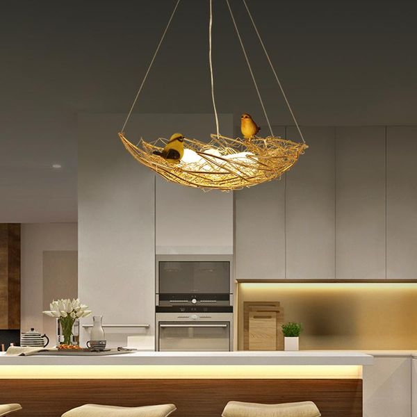 

pendant lamps dining room lights led hanging lamp bedroom nordic light fixtures fashion bird's nest hanglamp home lighting luminaire su