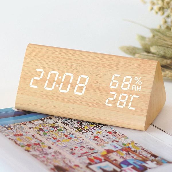 

other clocks & accessories led digital clock wooden alarm table sound control electronic deskusb/ powered desperadoes home decor