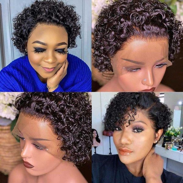 

wig female hair small curly black ffy bobo short chemical fiber head cover