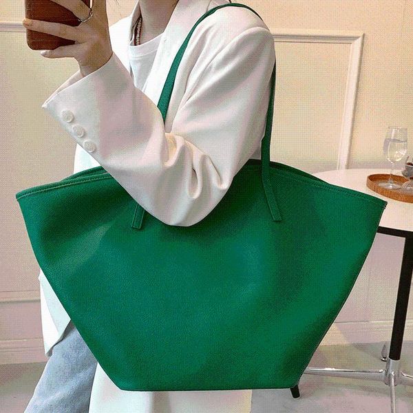

evening bags large capacity fashion tote women green leather travel handbags female shoulder bag vintage shopping lady sac