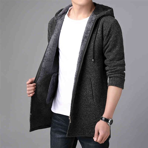 

men's sweaters new mens autumn winter thick warm long cardigan men hooded coat male jacket casual clothes nbbn, White;black