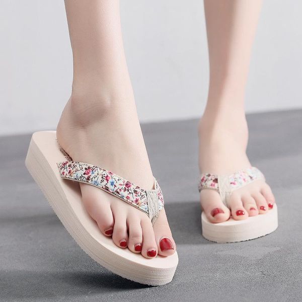 

non-slip big size flip flops women beach summer slippers bohemia fashion casual platform black