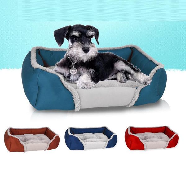 

s-xl 4 colors pet sofa dog beds waterproof bottom soft fleece warm puppy cat bed house kitty pets petshop cama perro kennels & pens