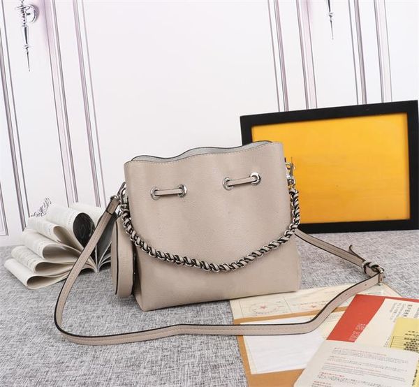 

bucket bag women canvas mahina genuine calf leather gradient color perforated letter flower handbag purse shoulderbag