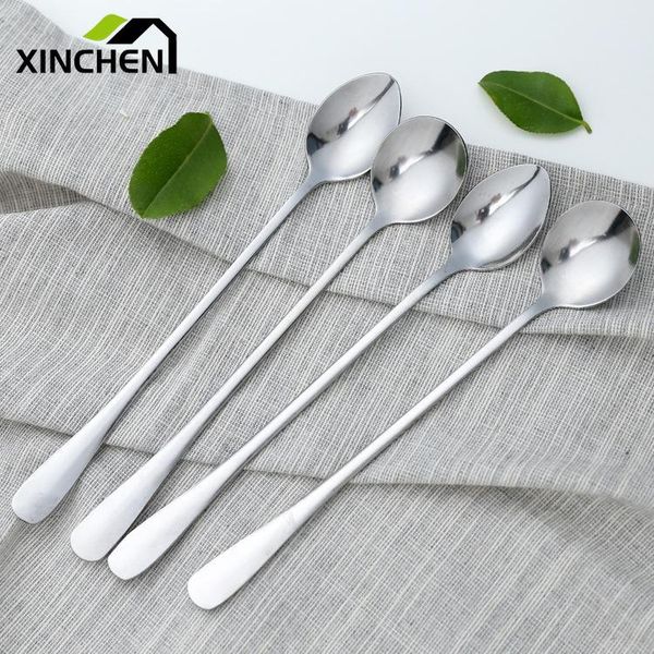

spoons xinchen tea coffee mixing spoon stainless steel long handle creative korean ice cream teaspoons y117
