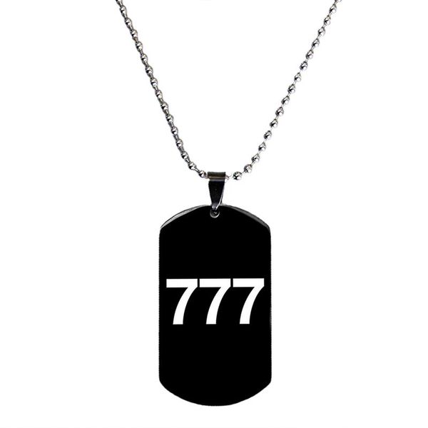 

pendant necklaces 777 military necklace stainless steel punk mens army style tags chain jewelry accessories, Silver