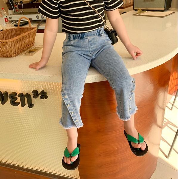 

arrival girls denim long pants summer fashion kids jean 2-7 years ye387 jeans, Blue