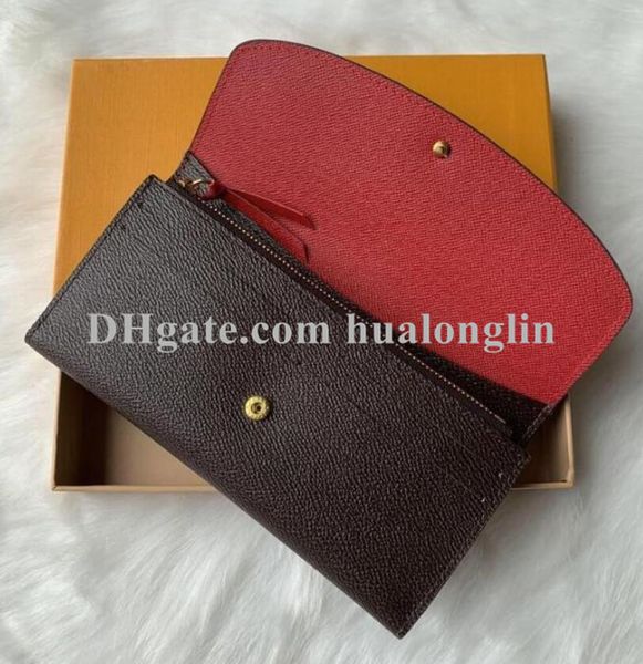 

women wallet purse woman original box date code serial number flower grid checkers fashion classic bag handbag wholesale, Red;black