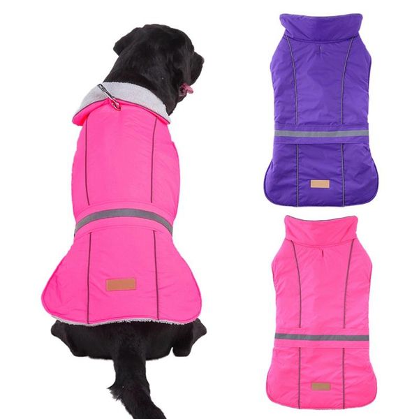 

dog apparel pet winter reflective clothes windproof jacket with plush lining for medium large warm clothing