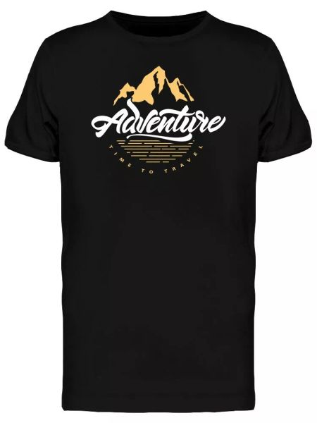 

time to adventure tee men's -image by shutterstock, White;black