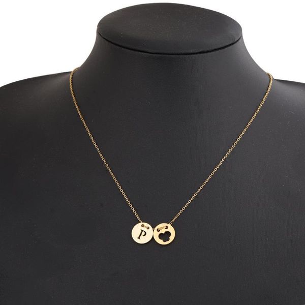

pendant necklaces 10pcs 45cm mirror polished stainless steel clavicle chain hollow butterfly letter necklace simple fashion women jewelry, Silver