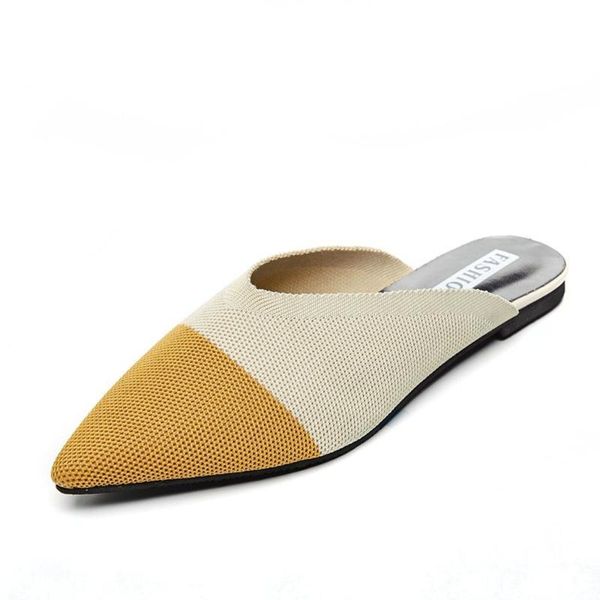 

slippers women fashion pointed half slides mules loafers casual slipper female summer shoes flat sandals c133, Black