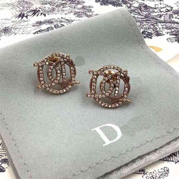 

75% off outlet online family letter earrings 2021 brass earrings female 925 silver needles vx2c