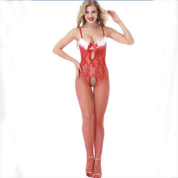 

interest pajamas christmas evening red one-piece tight-fitting suit, Black;red