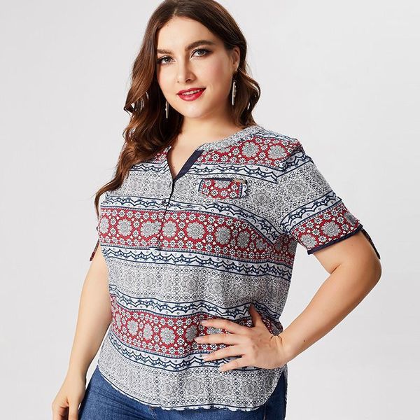 

plus size t-shirt 2021 summer mom clothes short sleeve printed fashion ladies vintage elegant womens, Black