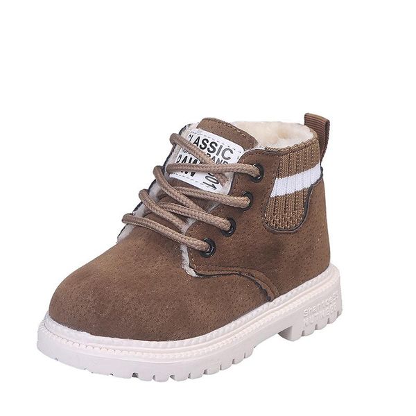 

boots kids for girls boys autumn winter shoes children classic snow baby toddler boot warm size 21-30, Black;grey
