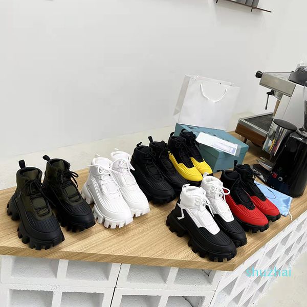 

designer shoes casual boots women men luxury mesh calfskin boots sneakers platform two-color platform sneakers 36-46 no box, Black