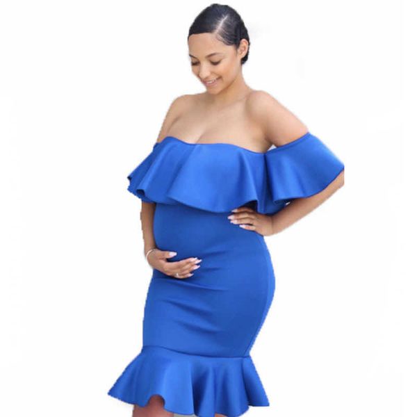 

flounce maternity dresses for p shoot maternity pgraphy props dresses for pregnant women clothes maternity dresses y0924, White
