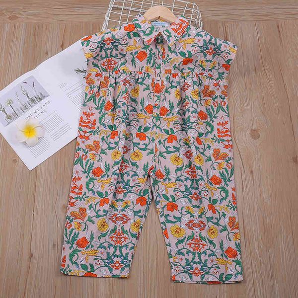 

overalls girls jumpsuit summer floral for girl harem pants toddler korean clothes 3-7y o6az, Blue