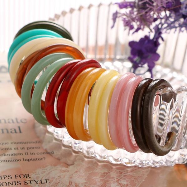 

hoop & huggie diezi korean simple 10 color resin big circle earrings for women girls fashion geometric c shape 2021 jewelry, Golden;silver
