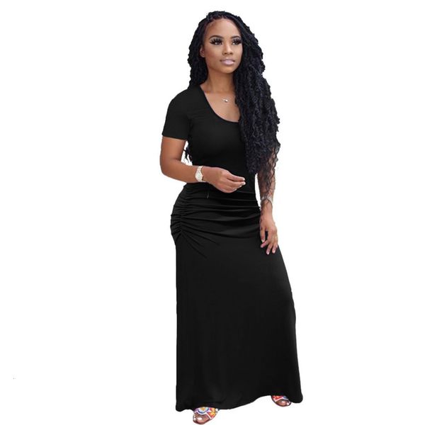 

casual dresses 091 pleated drs, Black;gray