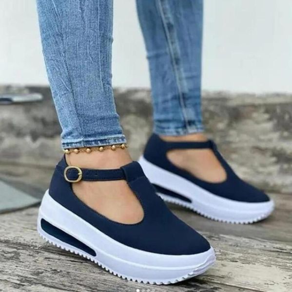 

sandals 2021 women shoes summer thick bottom platform flat ladies wedges buckle strap casual female footwear, Black