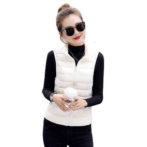 

autumn and winter 2021 light thin down et women's vest fashion short, Black