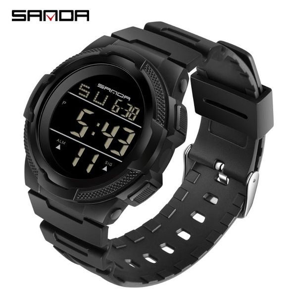 

wristwatches sanda men casual fashion business led digital display watch date sport outdoor electronic ultra thin watches orologio da uomo, Slivery;brown