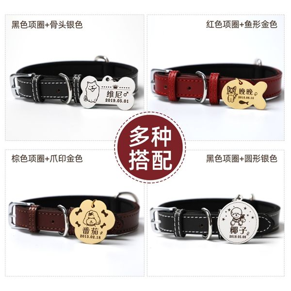 

dog cat brand bell collar lettering cat dog pet necklace anti lost tag v5kt