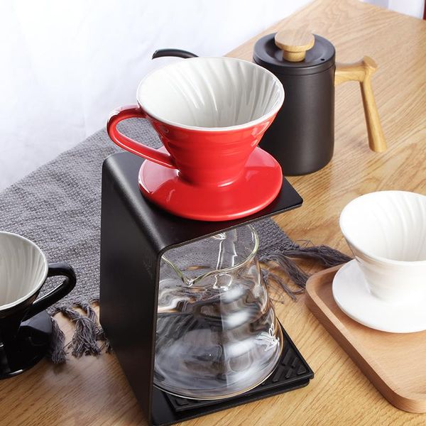 

coffee filters v60 filter cup ceramic drip hand-made spiral pot for 1-4 people