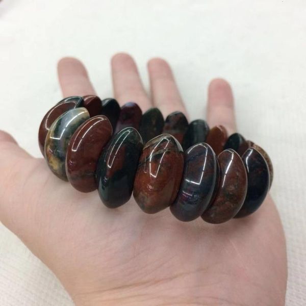 

beaded, strands natural bloodstone/heliotrope stone beads bracelet diy jewerly for woman man wholesale, Black