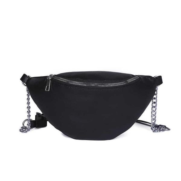 

waist bags current mode fanny package belt bag female purse leather breast chain link 2021