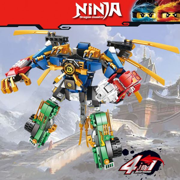 

four in one compatible splicing blocks mirage ninja model toy of machine armor combat vehicle assembly