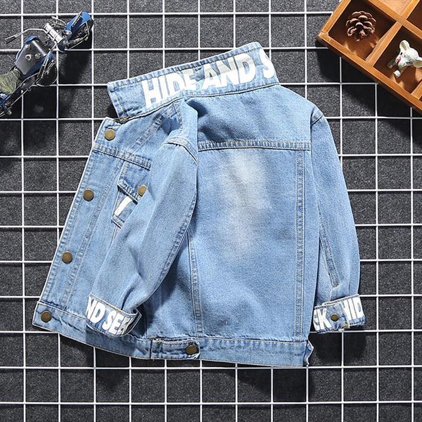 

cartoon denim jacket for boys girls coats fashion childrens spring autumn coat baby, Blue;gray