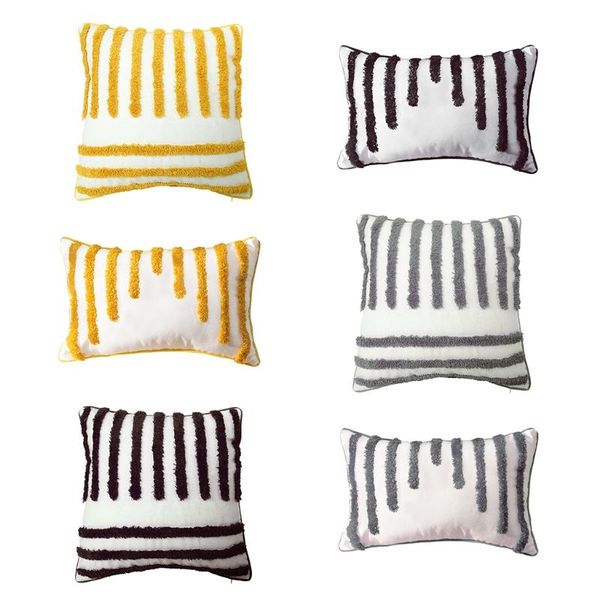 

carpets nordic modern style woven tufted throw pillow case tribal boho geometric irregular striped lines decorative cushion cover