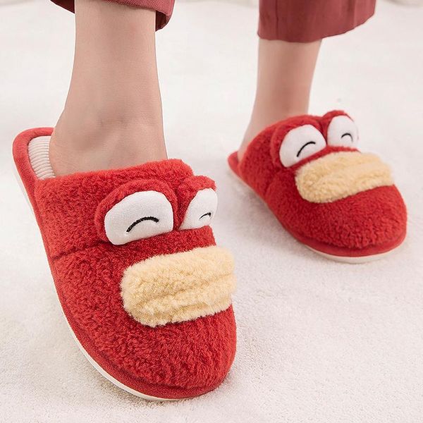 

couples home ins cotton slippers cute cartoon for women suede flat room casual shoes woman sponge soft, Black