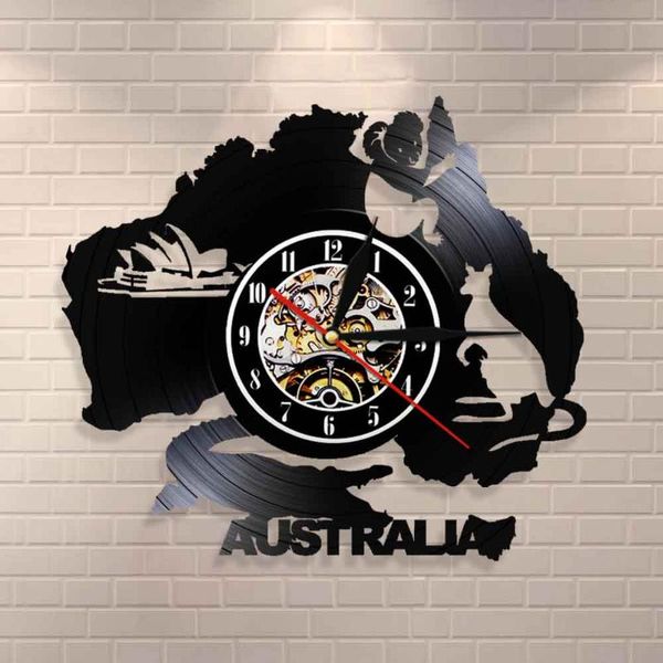 

sydney opera house kangaroo koala crocodile australia characters symbols wall art clock record clocks