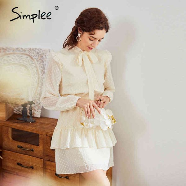 

vintage solid apricot dress women elegant office lady casual long sleeve female short party dresses vestidos 20 210414, Black;gray