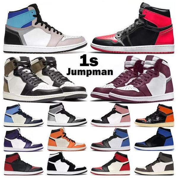 

jumpman 1 1s mens outdoor shoes obsidian unc university blue hyper royal twist silver toe dark mocha chicago sneakers trainers size 36-46