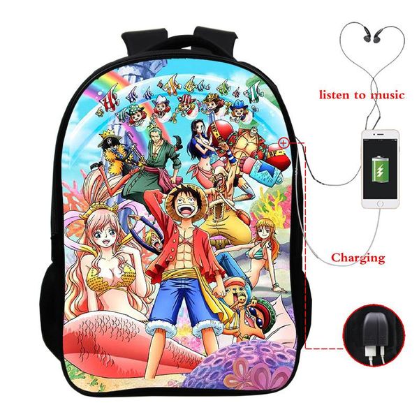 

backpack mochila one piece usb charge bags children's boys girls beautiful school bag student book teens travel knapsack