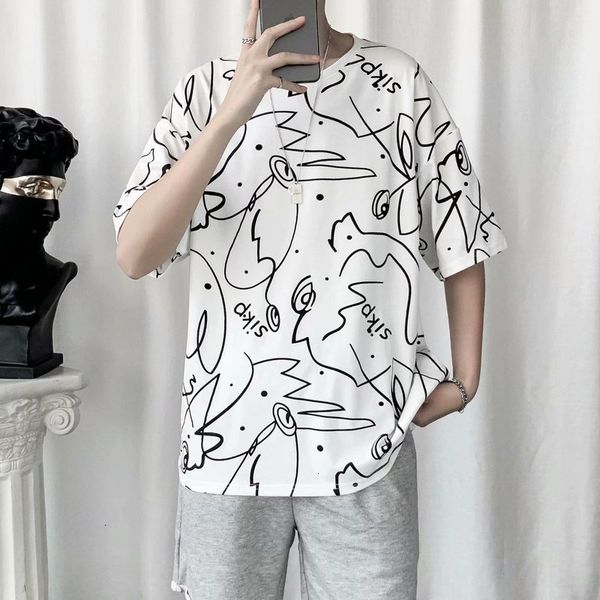 

street men's fashion t-shirts brand hip hop short sve t-shirt, White;black