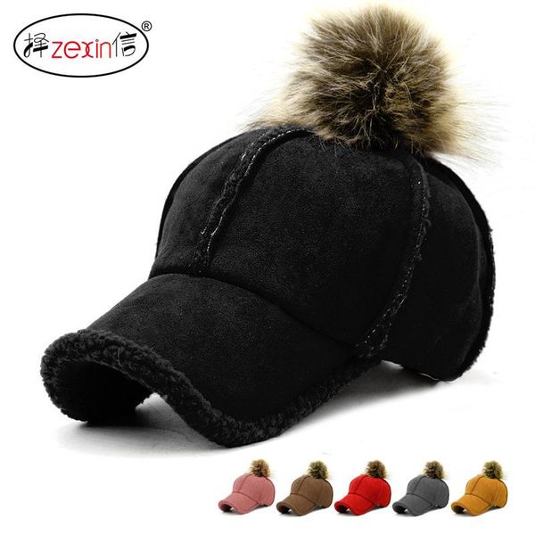 

berets hat men's fall winter fashion stick ball cap chicken feather warm thickened peaked women's pompons, Blue;gray