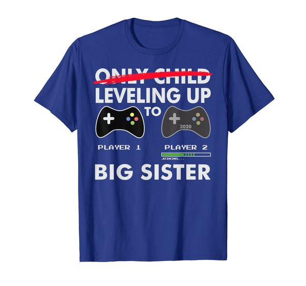 

leveling up to big sister shirt promoted to big sister 2020, White;black