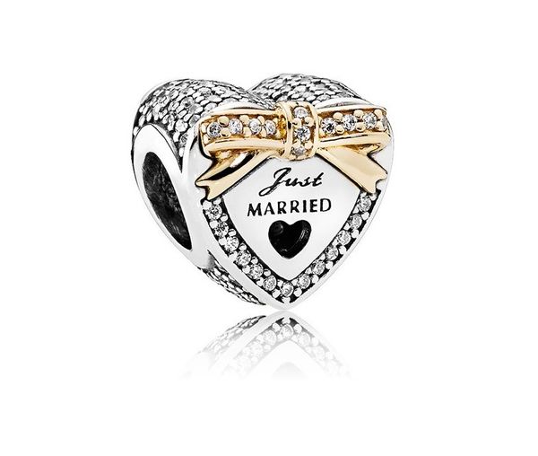 

20pcs silver charm bead just merried crystal charms european beads fit pandora 925 sterling silver bracelet charms jewelry diy making women, Black