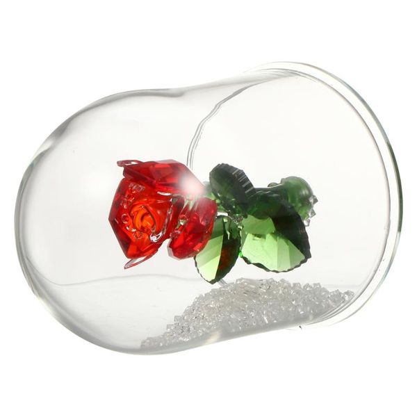 

decorative objects & figurines glass dome preserved flower bouquet sculpture crystal rose ornament