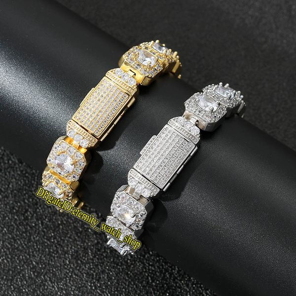 

european and american new hip hop bracelet flip buckle rock sugar diamond inlaid mens bracelet hipster hip hop cz diamonds iced out bracelet, Golden;silver
